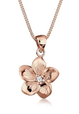 Elli Mulher prata de lei 925 prata corte brilhante redondo branco diamante, 45 cm, Prata esterlina, Diamante