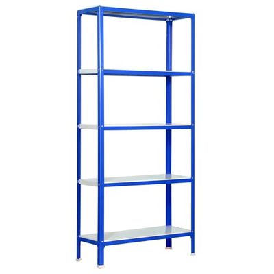 SimonRack Livraria estante salão, 1800 x 800 x 300 mm, 5 alturas, estilo industrial, metal, azul/branco - Simon Home