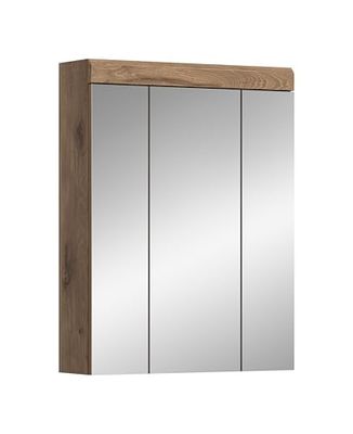 xonox.home Bad Wave X06E4725 - Armadietto a specchio da parete, in rovere Nox, ca. 60 x 79 x 18 cm