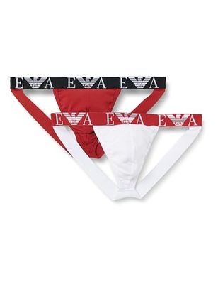 EMPORIO ARMANI Set van 2 strings voor heren, rood/wit, Rood/Wit, M
