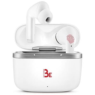 Auriculares inalámbricos Bluetooth Be Live ANC 5.1 con reducción Activa del Ruido (ANC), 4 micrófonos, Control táctil, 16H de duración de batería, Carga rápida USB-C para iOS/Android - Nuevo (Blanco)