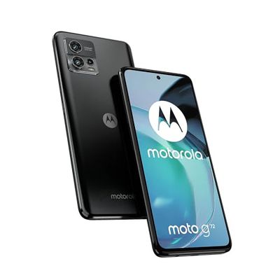 Motorola Moto G72 Smartphone, geheugen 8/128 GB, drievoudige camera met 108 MP, 6,6 inch FHD+ 144 Hz, batterij 5000 mAh, dual-sim, Android 12, beschermhoes inbegrepen), meteoriet zwart
