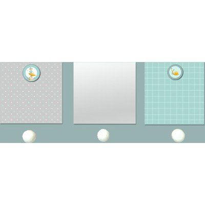 Titoutam T0907 Miroir avec Patères + 2 Vues Célestin Multicolore