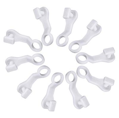 Merriway BH06729 (50 Pcs) Curtain Glider Hooks White Plastic to fit Swish Nove Deluxe - Pack of 50 Pieces