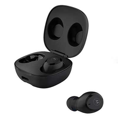 Motorola Lifestyle MotoBuds Charge – Auricolari wireless Bluetooth True Wireless con ricarica del cellulare – 10 ore – IPX5 impermeabile – Compatibile con Alexa, Siri e Google Assistant – Nero