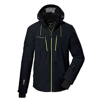 killtec Uomo Giacca da sci/giacca funzionale con cappuccio staccabile con cerniera e ghetta antineve KSW 44 MN SKI JCKT, black, 4XL, 38698-000