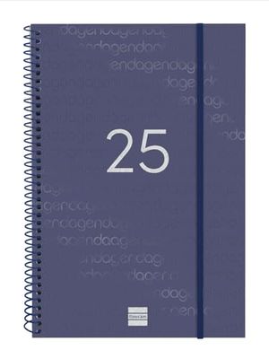 Finocam - Kalender 2025, spiraalbinding, weekoverzicht, januari 2025 - december 2025, 12 maanden, blauw, Catalaans