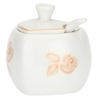 THUN - Mini sucrier en forme de cœur avec cuillère à café - Porcelaine - Collection Bonbonnière - 50 ml - 6 x 8,5 cm