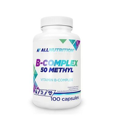 ALLNUTRITION B-Complex 50 Methyl Dietary Supplement - Vitamin b Complex high Strength - Choline & Inositol Tablets - PABA - VIT b12 Complex high Strength - 1 Capsule Per Day, 100 Capsules