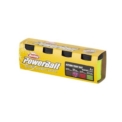 Berkley PowerBait Trout Dough Season Pack, 4 kleuren smaken voor het hele jaar door forelvissen, geurgeïnfundeerd, kneedbaar aas voor meren, rivieren en stromen, perfect voor alle niveaus, zomerpakket