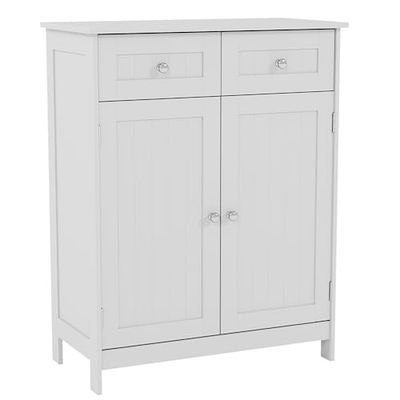 Bath Vida Priano 2 gavetas 2 porta armário de casa de banho unidade de armazenamento armário de chão, branco