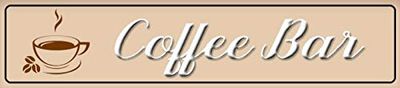 Schatzmix Straatbord Coffee Bar beige metalen bord decoratie 46x10 cm tin teken blikken bord, plaat, veelkleurig