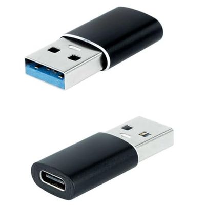 Nanocable 10.02.0012 - Adaptateur USB-A 3.1 vers USB-C, USB-A/M-USB-C/H, Noir