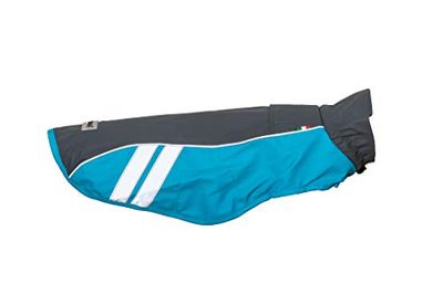 CHIARA Chubasquero con arnés Modelo Dirk, Talla M (Chubasquero con arnés Integrado, 100% Impermeable, Lavable a 40 Grados, con Rayas Reflectantes, Personalizable), Color: Gris/Azul