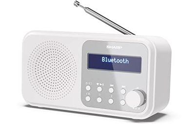 Sharp DR-P420(WH) Tokyo Radio Digital portátil (Dab/FM con RDS, Bluetooth), Color Blanco. con alimentación USB o a Pilas