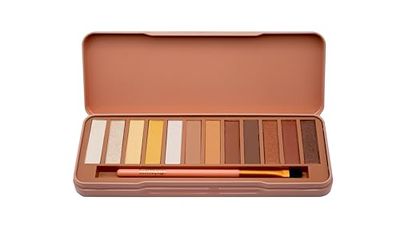 bonvoyage Essentials Sunset in Cali, Sombras de Ojos con Pincel, 12 Sombras de Ojos con Fórmulas Cremosas y Difuminables, Tonos Nude Brillantes y Mates, y Colores Vibrantes Inspirados en California