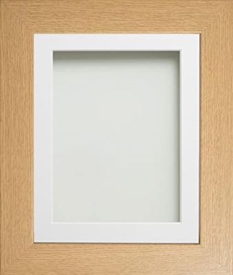 Frame Company Watson Beech Picture Photo Frame fitted with Perspex, A1 with White Mount for image size A2
