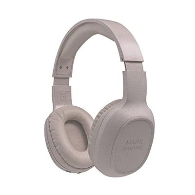 Mars Gaming MHW-ECO, Cuffie Wireless Ecologiche, Bluetooth 5.1, Microfono, Materiale Organico Wheat Straw