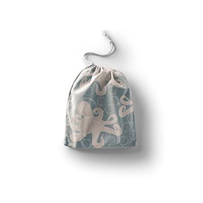 Le Jardin du Lin Bedrukte katoenen tassen met trekkoord, boodschappentas, tas, stoffen tas, groententas, herbruikbaar, milieuvriendelijk, multifunctioneel, opvouwbaar, maat: 20 x 30 cm