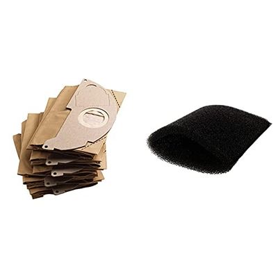 Kärcher Sachet filtre papier accessoire pour les aspirateurs multifonctions eau et poussières WD2, WD 2200, WD 2250, A 2003, A 2004 et A 2054 Me & Europart 27-KA-03 Filtre