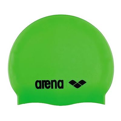 arena barn unisex tävling badmössa klassisk silikon junior (förstärkt kant, mindre halka), Acid Lime-Black (65), One Size