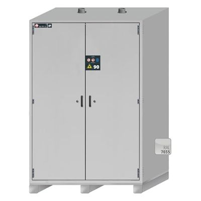 Asecos XL-Classic-90 Veiligheidskast met vleugeldeuren, deurvergrendeling en cilinderslot, lichtgrijs, 1555 mm breedte, 1018 mm diepte, 2324 mm hoogte