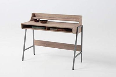 Kit Closet 3150032012 - mesa ordenador kala 2 huecos + estante, haya/gris, 76 x 60 x 123
