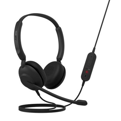Jabra Evolve 10, Cuffie da ufficio, microfono a cancellazione di rumore, design leggero e compatto, braccio a braccio ruotabile di 270 gradi, connettività cablata USB-A, Nero