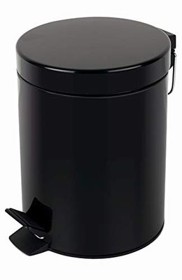 Spirella Cosmetica-emmer Sydney zwarte vuilnisemmer pedaalemmer afvalemmer - 5 liter - met uitneembare binnenemmer