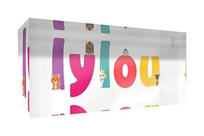 Little Helper Souvenir Décoratif en Acrylique Transparent Poli comme Diamant Style Illustratif Coloré avec le Nom de Jeune Fille Lylou 5 x 15 x 2 cm Petit