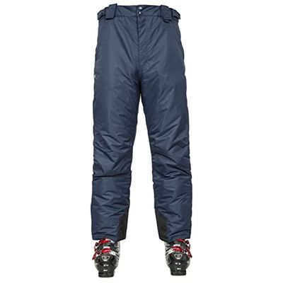 Trespass Bezzy Pantaloni da sci impermeabili da uomo con cerniere alla caviglia, ghette e ventilazione laterale, Uomo, Pantaloni con cerniere alla caviglia, ghette e ventilazione laterale, MABTSKF20001_NA1XXL, Marina Militare, XXL