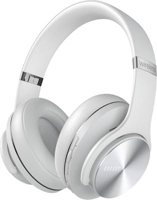DOQAUS Casque Bluetooth sans Fil, Casque Bluetooth 90 Heure autonomie, Casque sans Fil 3 EQ Modes, Casque avec Microphone Intégré, Casque Audio pour Cours en Ligne/téléphone/tablettes (Gris Clair)