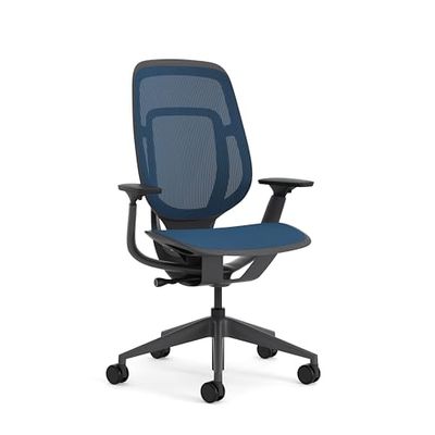 Steelcase Karman Silla de Oficina ergonómica de Altura Regulable con tapizado Azul Baltic