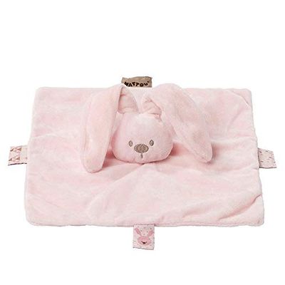 Nattou Doudou de coelho Lapidou, companheiro desde o nascimento, 26 x 26 cm, rosa