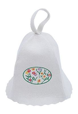 Cappello da sauna GMMH con ricamo floreale