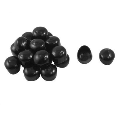 Lot de 50 embouts en caoutchouc noir en plastique isolé en PVC en plastique souple