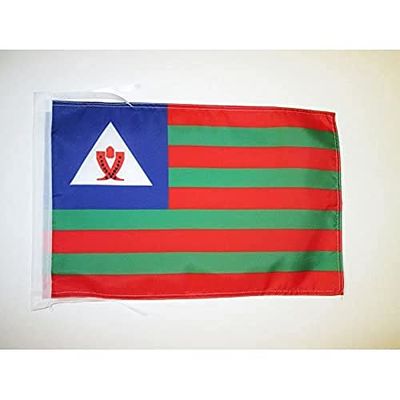 AZ FLAG - Drapeau Bubis de Guinée équatoriale - 45x30 cm - Pavillon De Bioko 100% Polyester Avec Deux Cordelettes - 20g