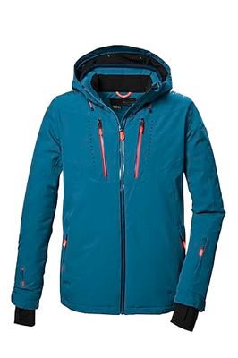 killtec Uomo Giacca da sci/giacca funzionale con cappuccio con zip, paraneve e ventilazione sotto le ascelle KSW 46 MN SKI JCKT, mittelblau, 4XL, 41984-000