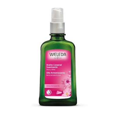 Weleda - Óleo corporal suave, melhora a elasticidade, lisa e suaviza a pele, com rosa 100 % natural e óleo de jojoba, absorção rápida - 100 ml