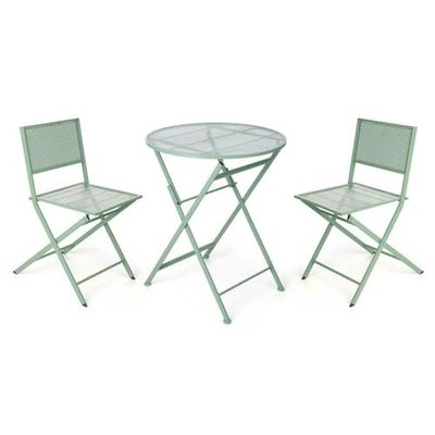 Ibergarden Ensemble de Table avec 2 chaises Vertes