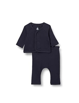 Petit Bateau A0636, Set da 2 pezzi (Pacco da 2) Unisex - Bimbi 0-24, Blu Smoking, 3 mesi