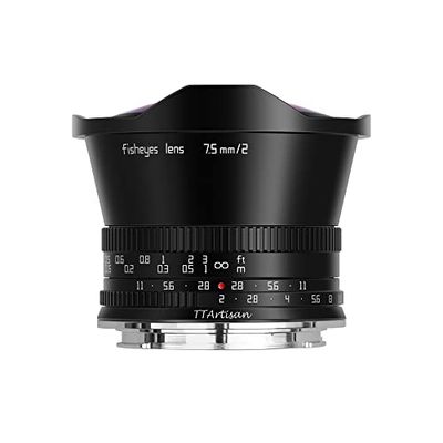 TT Artisan Panasonic Leica L Sigma Mount - Obiettivo fisheye F2.0, 7,5 mm, obiettivo grandangolare con angolo di visione di 180°, colore: Nero