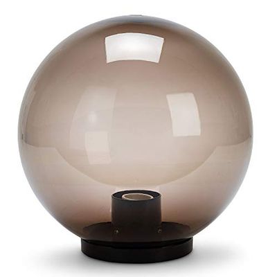 Velamp Globe de jardin, lampadaire extérieur 300 mm, douille E27, compatible LED, étanche IP44, sphère pour jardin, parcs, copropriétés, terrasses. Ambré