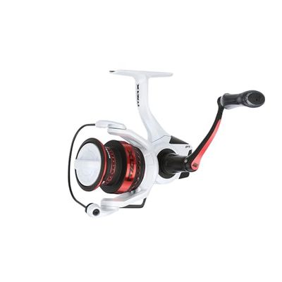 Abu Garcia Max Pro Spinning Reel, Zoetwater visser Snoekbaars Snoekbaars, Aluminium Spoel, Robuust Ambidexter 2500H Reel Maat 6.2:1 Gear Ratio Wit Rood