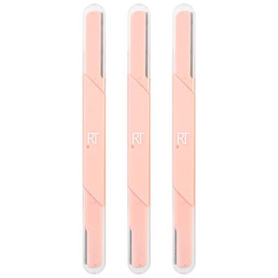Real Techniques Rasoi viso e sopracciglia, doppia estremità, esfoliante Dermaplaning, rasoio viso da donna, rasoi multiuso per viso, rifiniture di precisione per pesca fuzz, multiuso, set da 3 pezzi