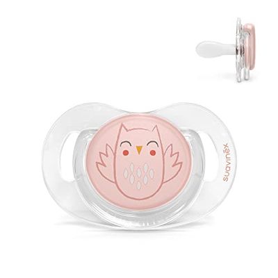 Suavinex, Chupete para Bebés de 0-6 Meses. Chupete con Tetina Fisiológica de Silicona SX Pro. Tetina más Plana y Flexible. Bonhomia, Rosa