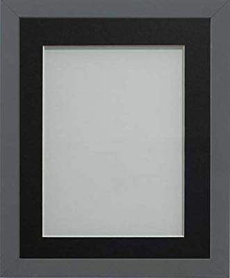 Frame Company Allington Grey Photo Frame with Black Mount, 10x8 for 6x4 inch, fitted with perspex