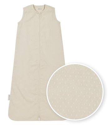 Meyco Plume slaapzak, babyslaapzak (slaapzak voor een aangenaam slaapklimaat, ademend, ideaal voor de zomer, 70 cm, 0,5 TOG), Soft Sand