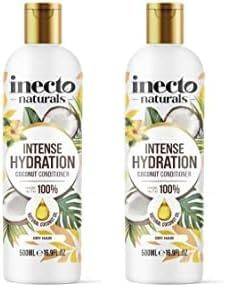 INECTO Natural Coconut Conditioner 500ml, Super-Creamy Infused with Pure Organic Coconut Oil, Silky Smooth Relief, Hydrated Hair (Pack of 2)
