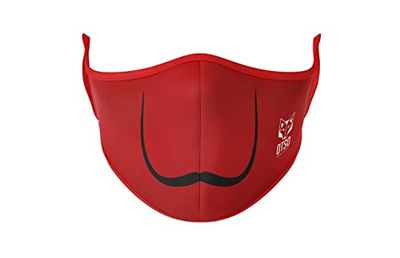 Masque réutilisable Face Mask Moustache Red avec triple couche